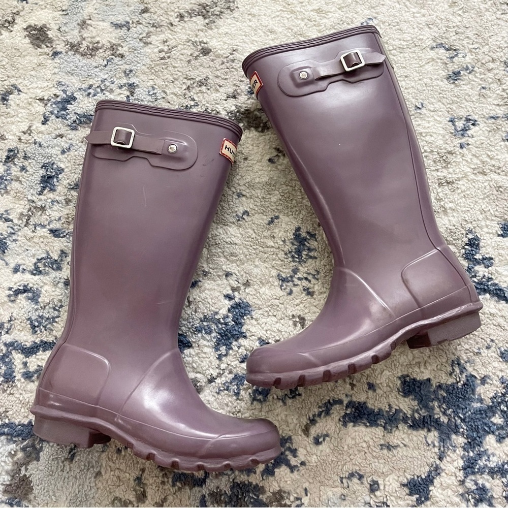 Hunter Classic Tall Rain Boots Lavender Purple Wellies Size 4